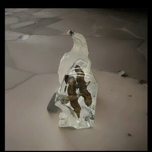 Source Unknown Clear and Brown Eagle Sculpture